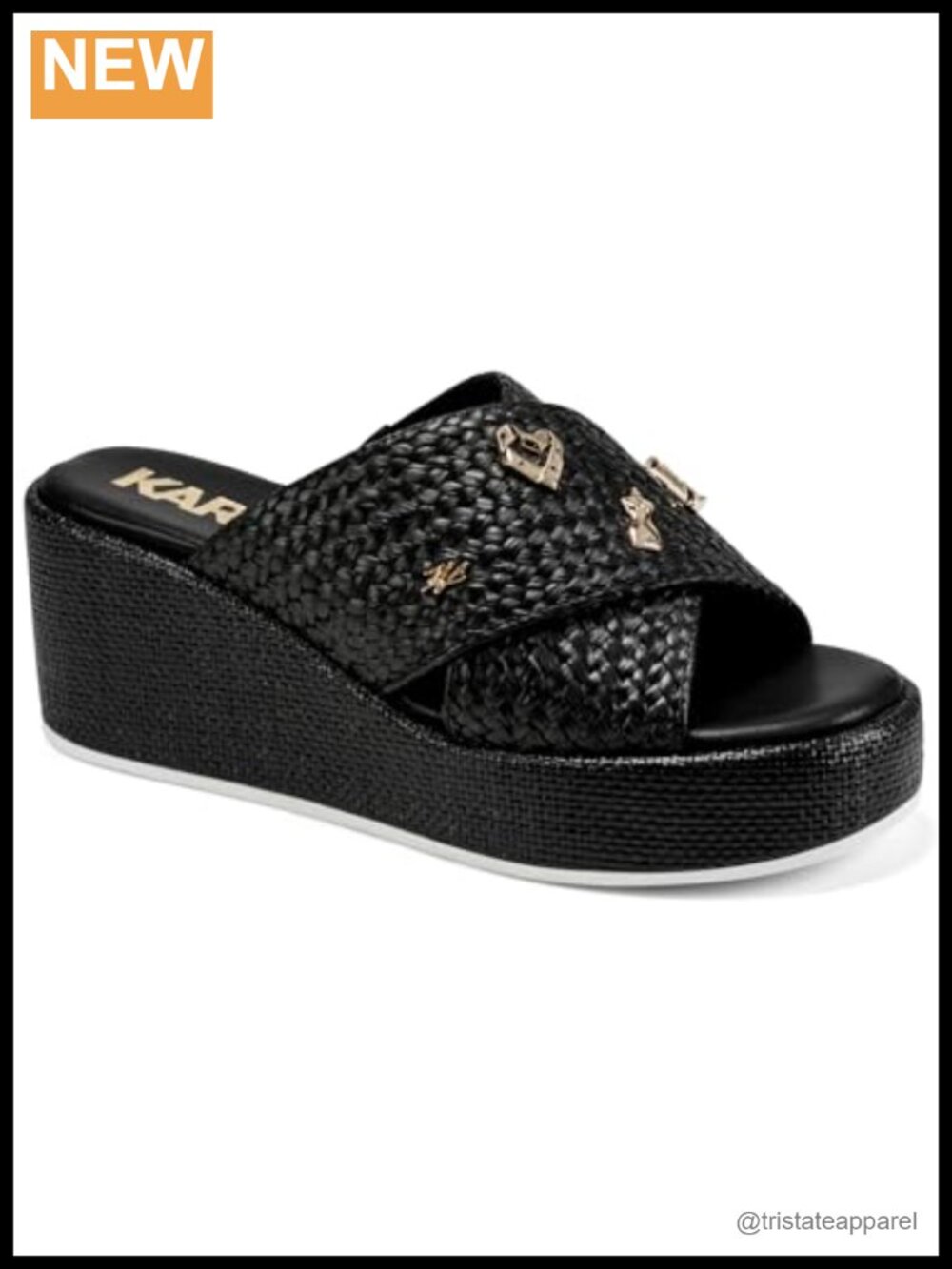 Caleigh Atelier Wedge Sandal With Pins X-Strap Open Toe Slip On